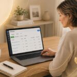 Women learning how to do Facebook ads for her business