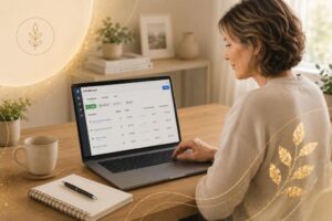 Women learning how to do Facebook ads for her business