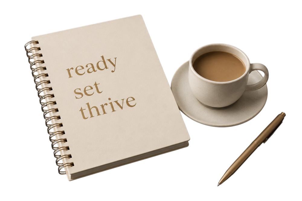 Ready to thrive with book and pen